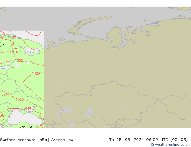 Surface pressure Arpege-eu Tu 28.05.2024 06 UTC