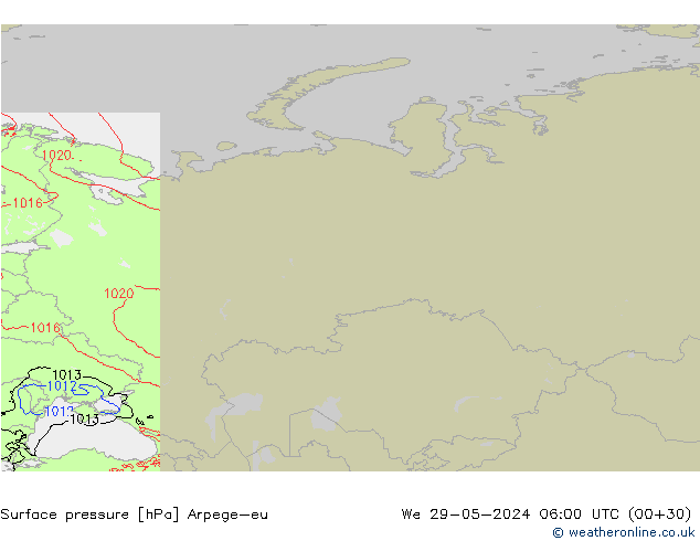 Surface pressure Arpege-eu We 29.05.2024 06 UTC