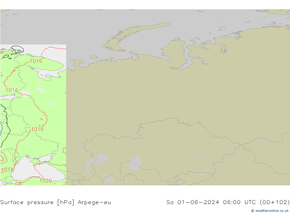 pressão do solo Arpege-eu Sáb 01.06.2024 06 UTC