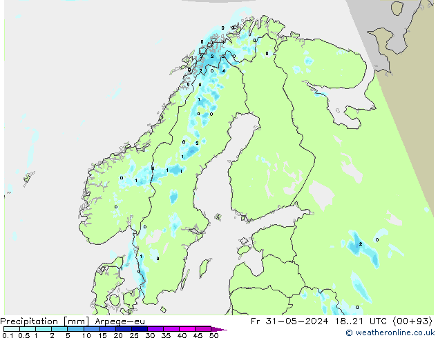 осадки Arpege-eu пт 31.05.2024 21 UTC