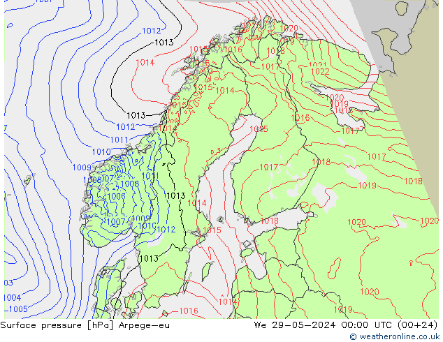 Bodendruck Arpege-eu Mi 29.05.2024 00 UTC