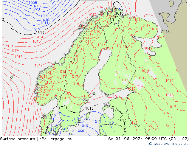 pression de l'air Arpege-eu sam 01.06.2024 06 UTC