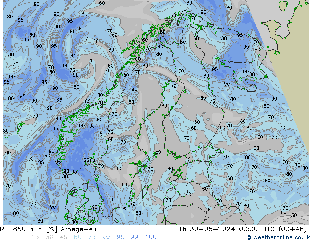 RV 850 hPa Arpege-eu do 30.05.2024 00 UTC