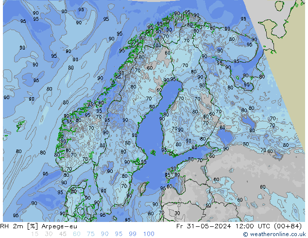 RH 2m Arpege-eu Sex 31.05.2024 12 UTC