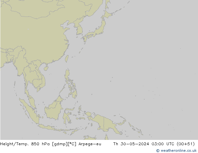 Height/Temp. 850 hPa Arpege-eu Qui 30.05.2024 03 UTC