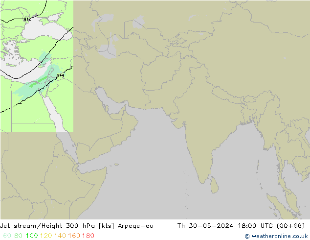 Corriente en chorro Arpege-eu jue 30.05.2024 18 UTC