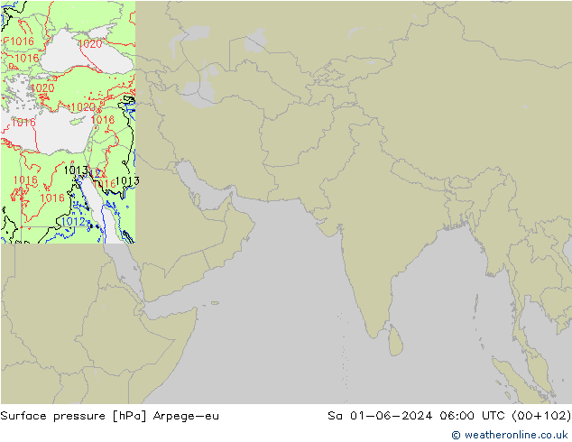 Surface pressure Arpege-eu Sa 01.06.2024 06 UTC