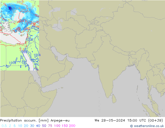 Toplam Yağış Arpege-eu Çar 29.05.2024 15 UTC