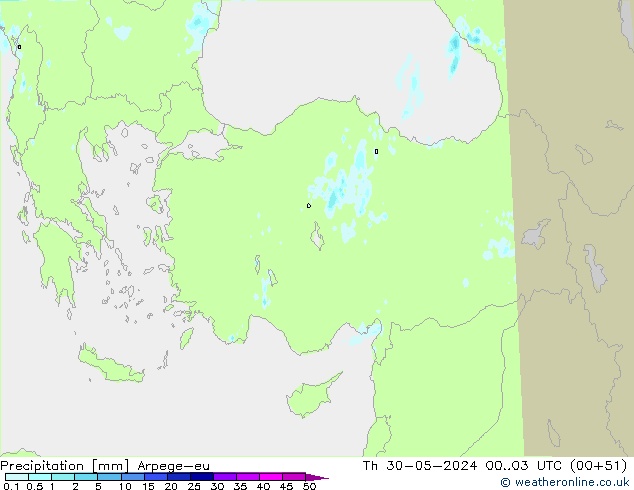 Precipitation Arpege-eu Th 30.05.2024 03 UTC