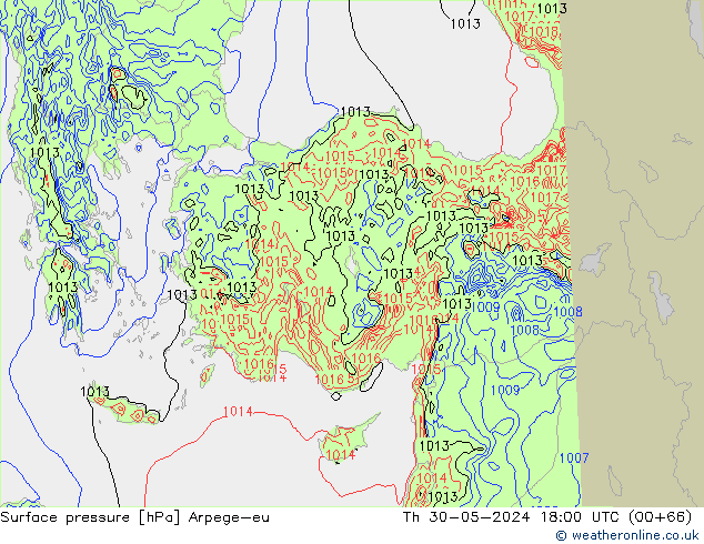 Bodendruck Arpege-eu Do 30.05.2024 18 UTC