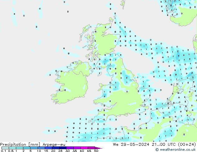 Yağış Arpege-eu Çar 29.05.2024 00 UTC