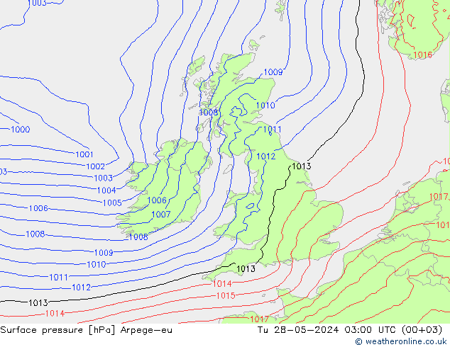 pressão do solo Arpege-eu Ter 28.05.2024 03 UTC