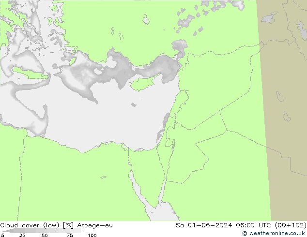 Nuages (bas) Arpege-eu sam 01.06.2024 06 UTC