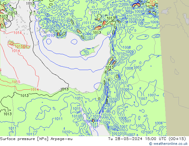 приземное давление Arpege-eu вт 28.05.2024 15 UTC