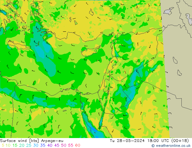 Wind 10 m Arpege-eu di 28.05.2024 18 UTC