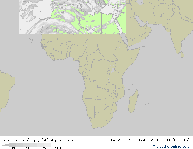 Nuages (élevé) Arpege-eu mar 28.05.2024 12 UTC