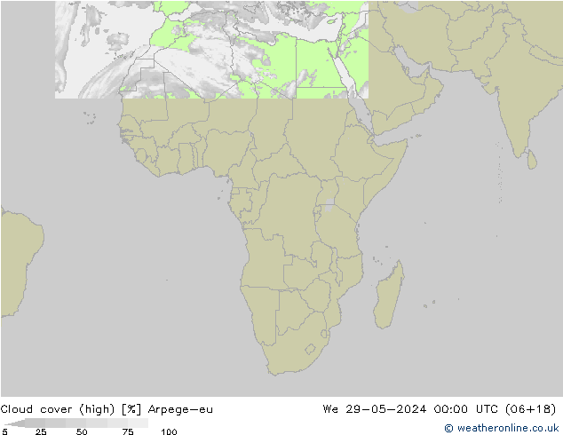 vysoký oblak Arpege-eu St 29.05.2024 00 UTC