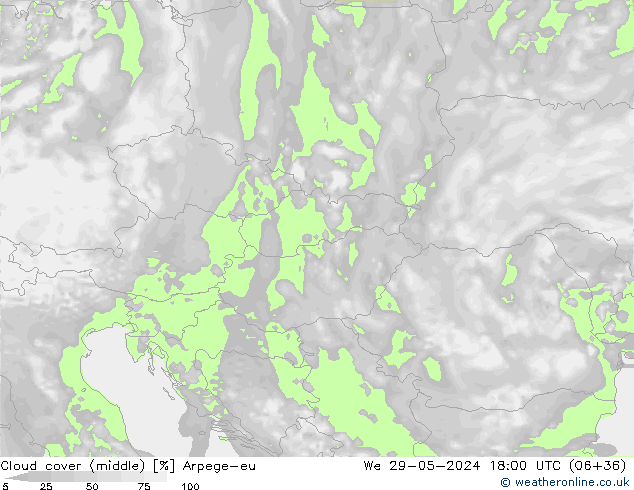 Nubes medias Arpege-eu mié 29.05.2024 18 UTC