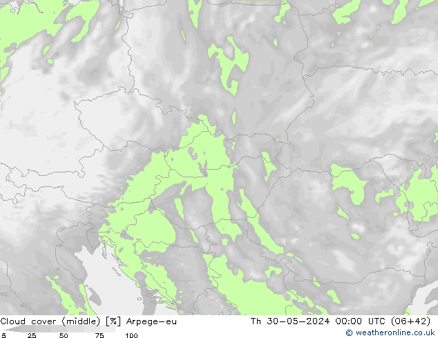 Wolken (mittel) Arpege-eu Do 30.05.2024 00 UTC