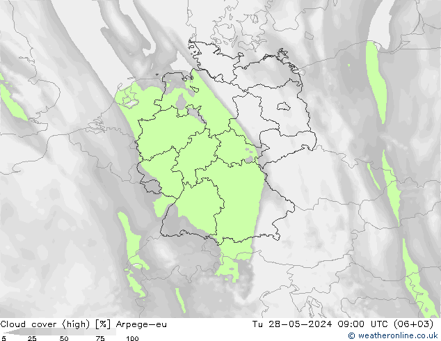 Wolken (hohe) Arpege-eu Di 28.05.2024 09 UTC