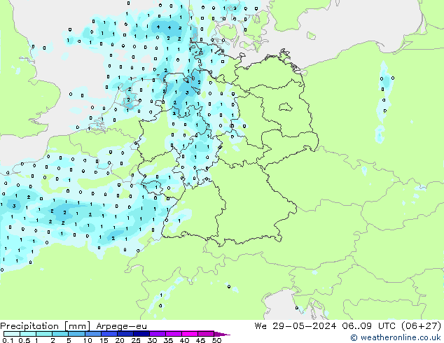 Srážky Arpege-eu St 29.05.2024 09 UTC