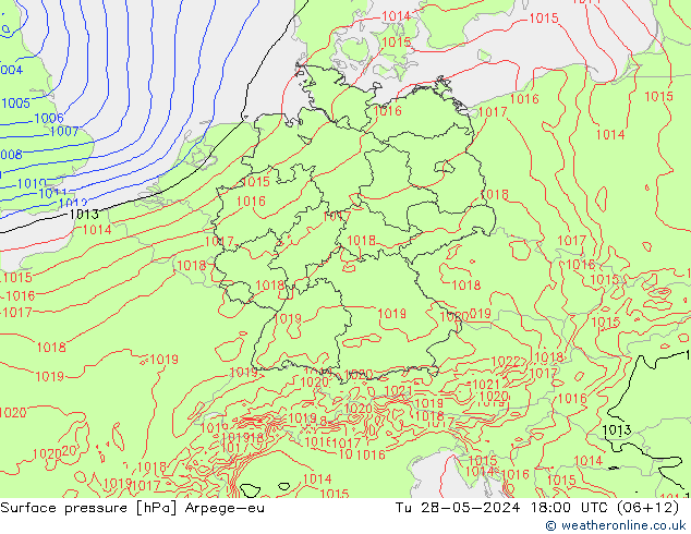 Bodendruck Arpege-eu Di 28.05.2024 18 UTC
