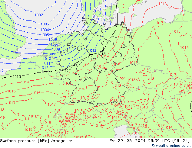 pression de l'air Arpege-eu mer 29.05.2024 06 UTC