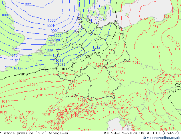 приземное давление Arpege-eu ср 29.05.2024 09 UTC