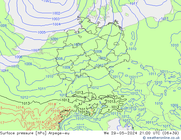 ciśnienie Arpege-eu śro. 29.05.2024 21 UTC
