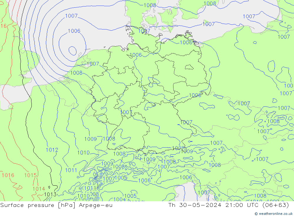 ciśnienie Arpege-eu czw. 30.05.2024 21 UTC