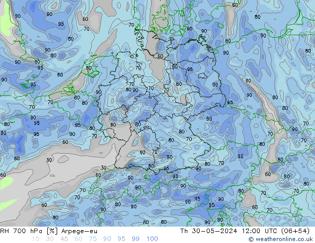 RV 700 hPa Arpege-eu do 30.05.2024 12 UTC