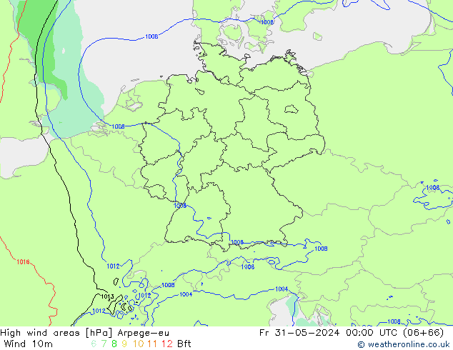 yüksek rüzgarlı alanlar Arpege-eu Cu 31.05.2024 00 UTC