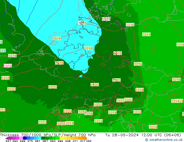 Thck 700-1000 hPa Arpege-eu Út 28.05.2024 12 UTC