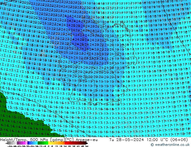 Height/Temp. 500 hPa Arpege-eu Ter 28.05.2024 12 UTC