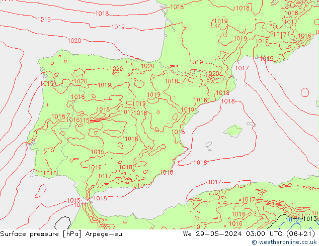 Yer basıncı Arpege-eu Çar 29.05.2024 03 UTC
