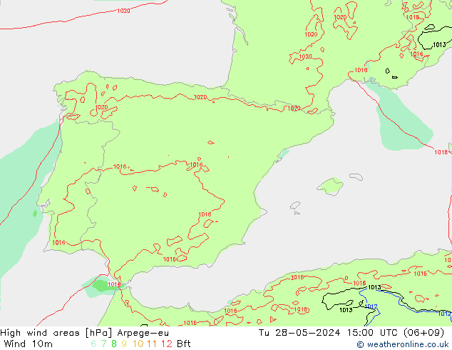 Windvelden Arpege-eu di 28.05.2024 15 UTC
