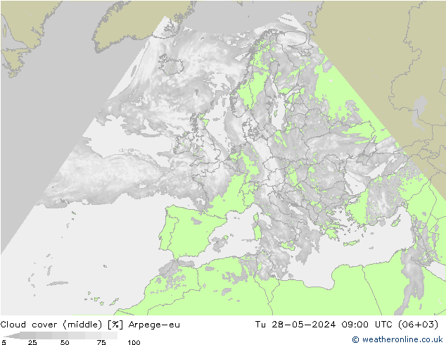 Bulutlar (orta) Arpege-eu Sa 28.05.2024 09 UTC