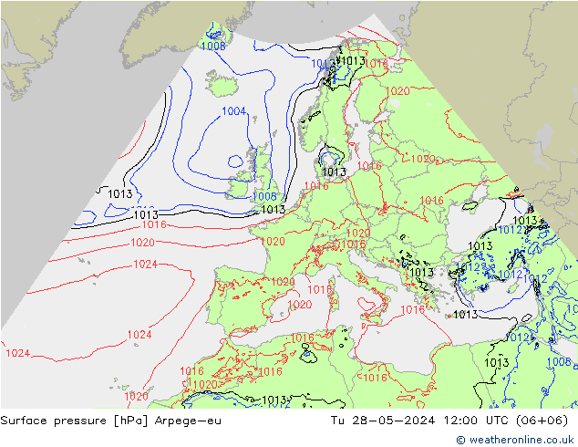 Bodendruck Arpege-eu Di 28.05.2024 12 UTC