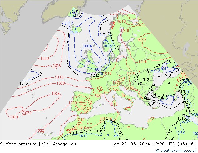 pression de l'air Arpege-eu mer 29.05.2024 00 UTC