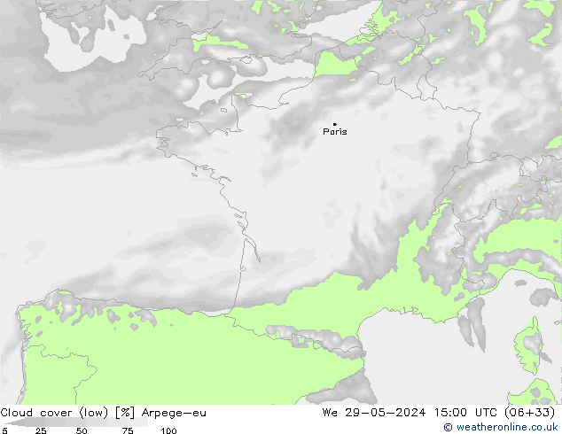 Bulutlar (düşük) Arpege-eu Çar 29.05.2024 15 UTC