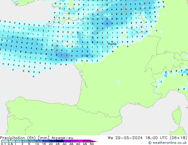 Nied. akkumuliert (6Std) Arpege-eu Mi 29.05.2024 00 UTC