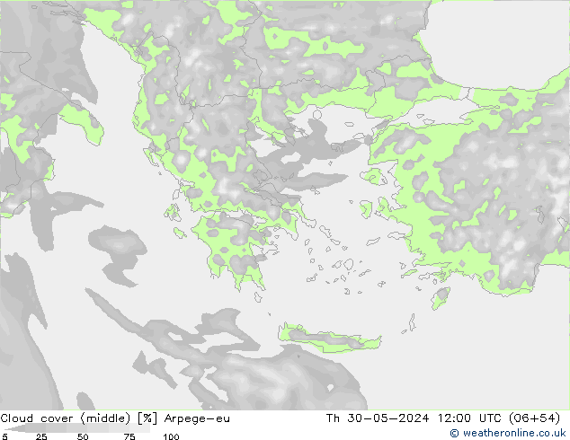 Bewolking (Middelb.) Arpege-eu do 30.05.2024 12 UTC