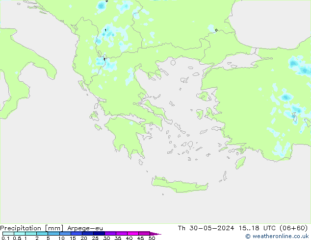 Precipitación Arpege-eu jue 30.05.2024 18 UTC