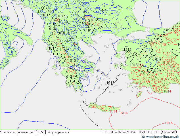 Surface pressure Arpege-eu Th 30.05.2024 18 UTC