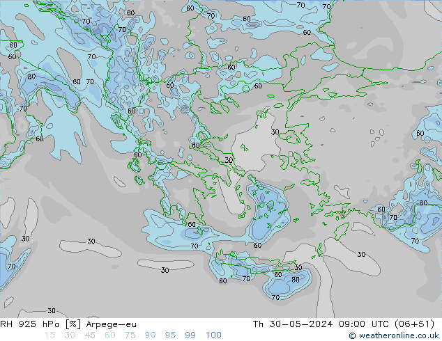 RV 925 hPa Arpege-eu do 30.05.2024 09 UTC