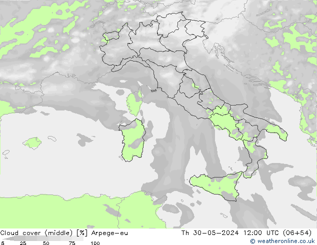 облака (средний) Arpege-eu чт 30.05.2024 12 UTC