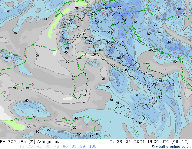 RV 700 hPa Arpege-eu di 28.05.2024 18 UTC