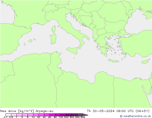 New snow Arpege-eu Th 30.05.2024 09 UTC