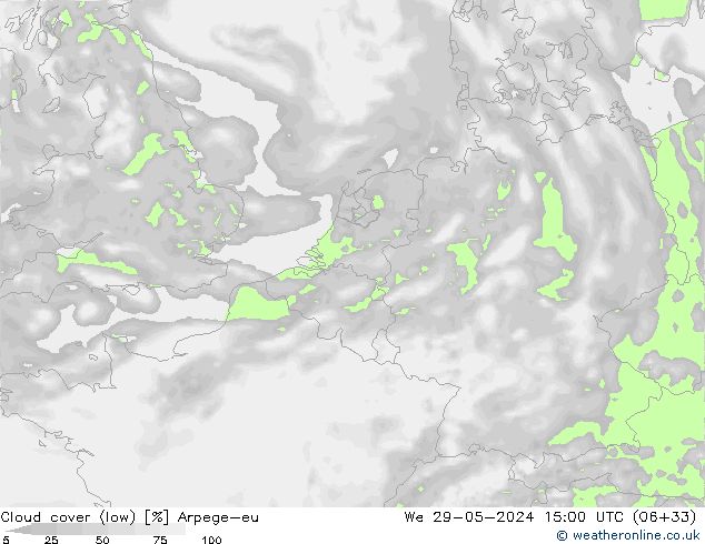 Wolken (tief) Arpege-eu Mi 29.05.2024 15 UTC