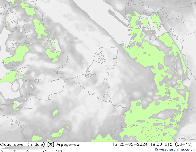 Wolken (mittel) Arpege-eu Di 28.05.2024 18 UTC